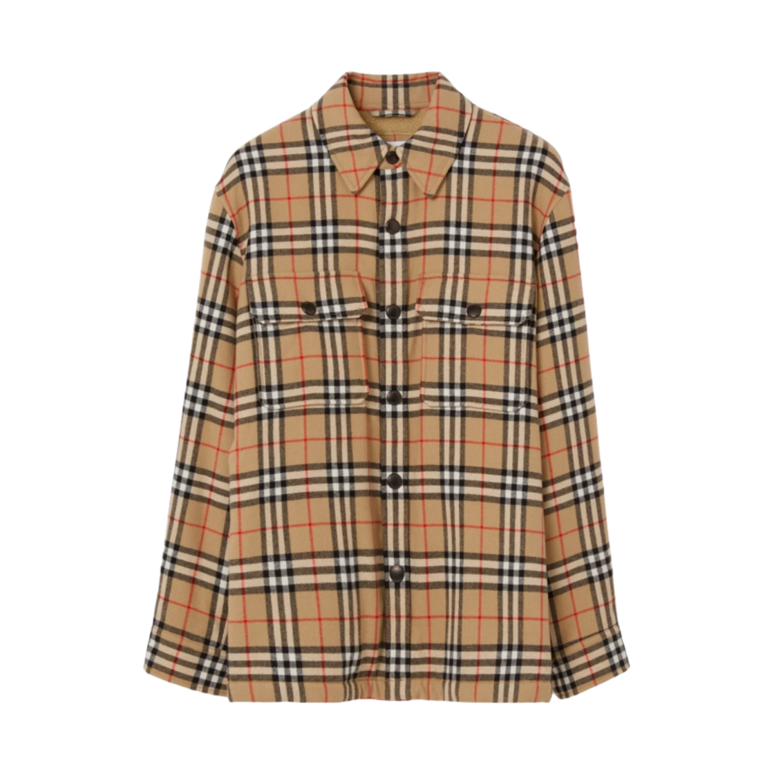 버버리 빈티지 체크 울 코튼 오버셔츠 아카이브 베이지