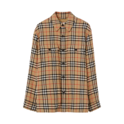 Burberry Vintage Check Wool Cotton Overshirt Archive Beige