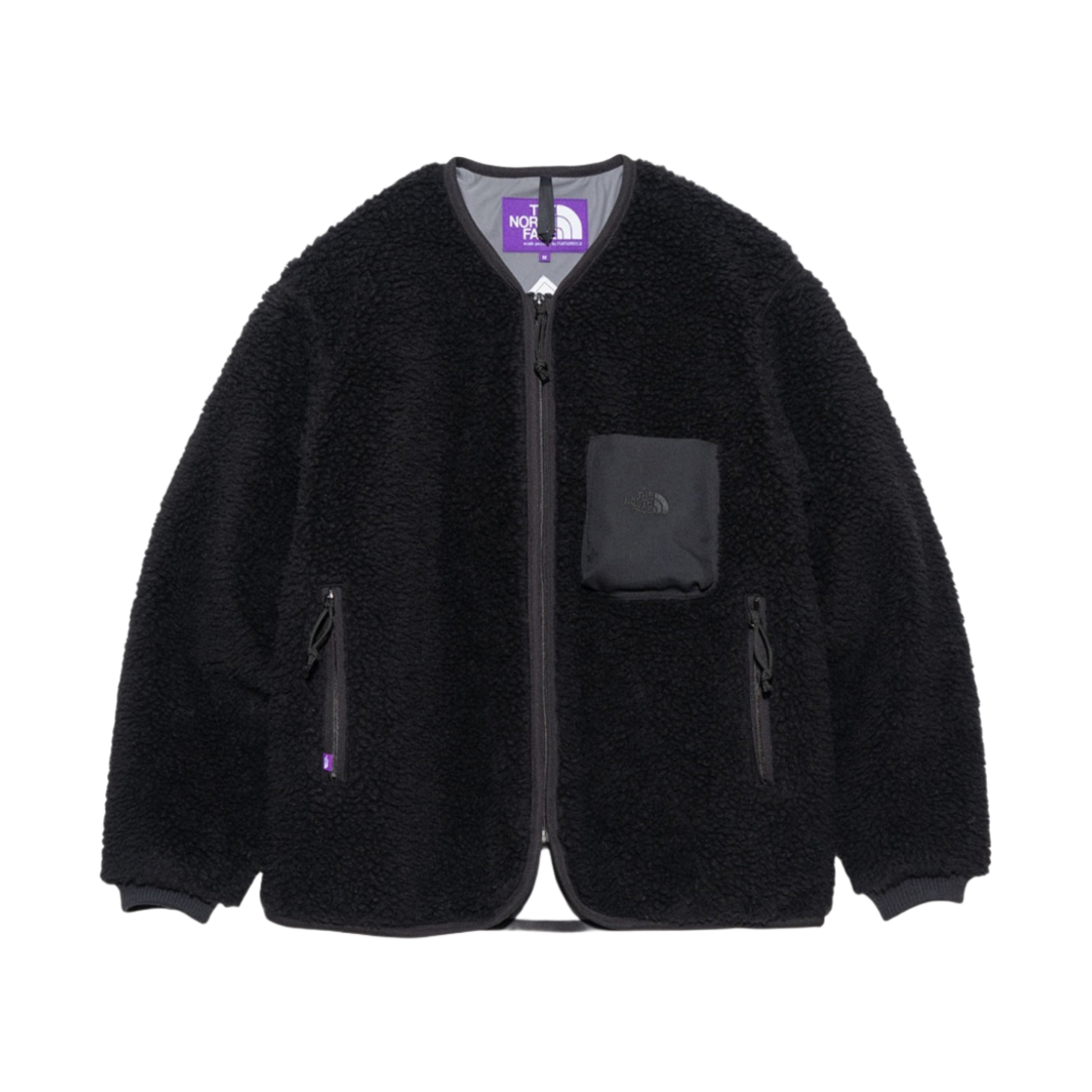 NA2351N The North Face Purple Label Wool Boa Windstopper Field Cardigan Black