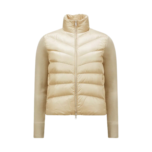 (W) Moncler Padded Wool Cardigan Beige - 24FW
