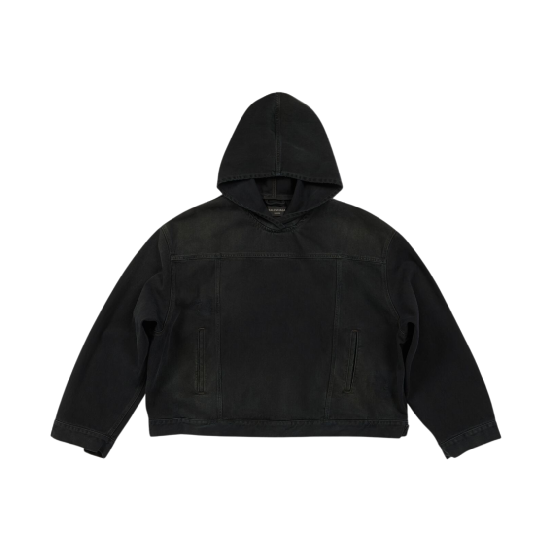발렌시아가 소프트 데님 풀오버 자켓 블랙(Balenciaga Pullover Jacket in Black Soft Denim) - 1