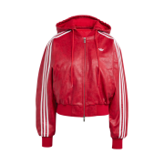 (W) Adidas Adilenium Season 3 Vintage Faux Leather Jacket Better Scarlet - KR Sizing
