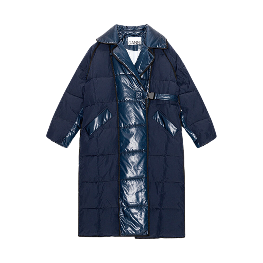 (W) 가니 오버사이즈 퍼퍼 코트 스카이 캡틴((W) Ganni Oversized Puffer Coat Sky Captain)