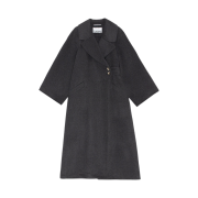 (W) Ganni Long Wool Coat Phantom