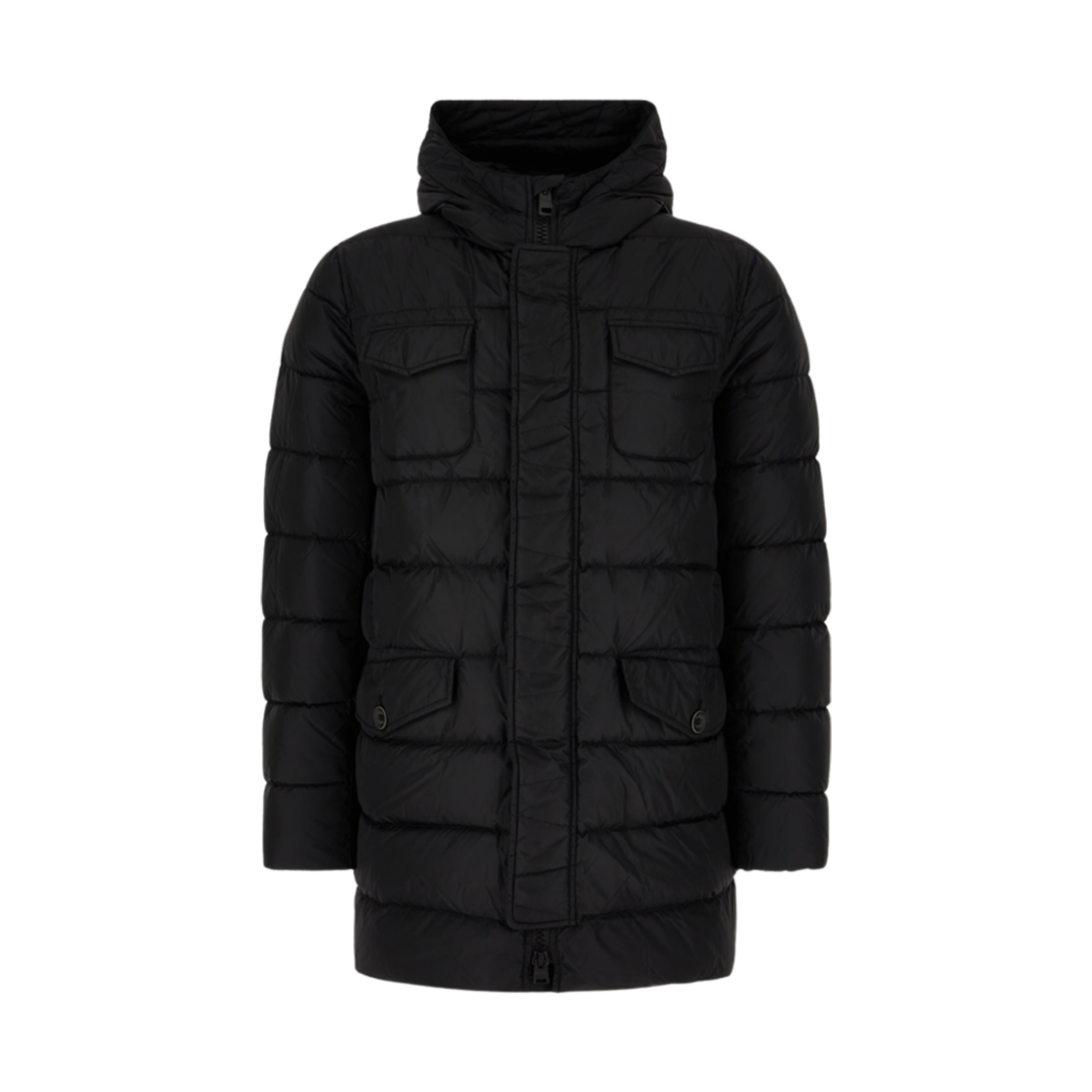 PI0191U-12004Z-9389 Herno Multi Pocket Nylon Down Jacket Black