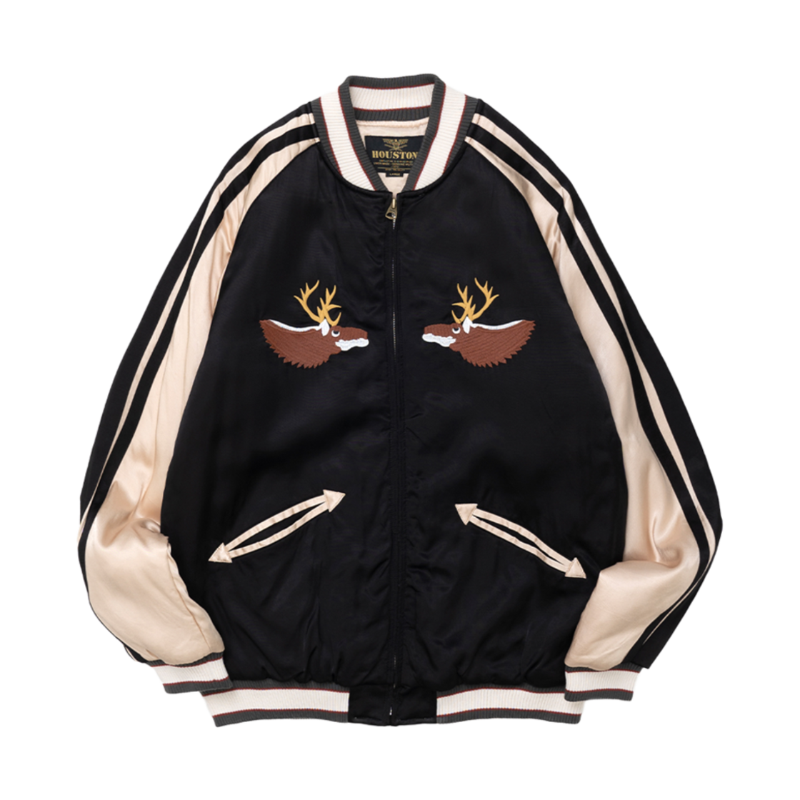 51394BK Houston Japan Rayon Souvenir Jacket Alaska Black 51394BK - 대표 이미지 #1