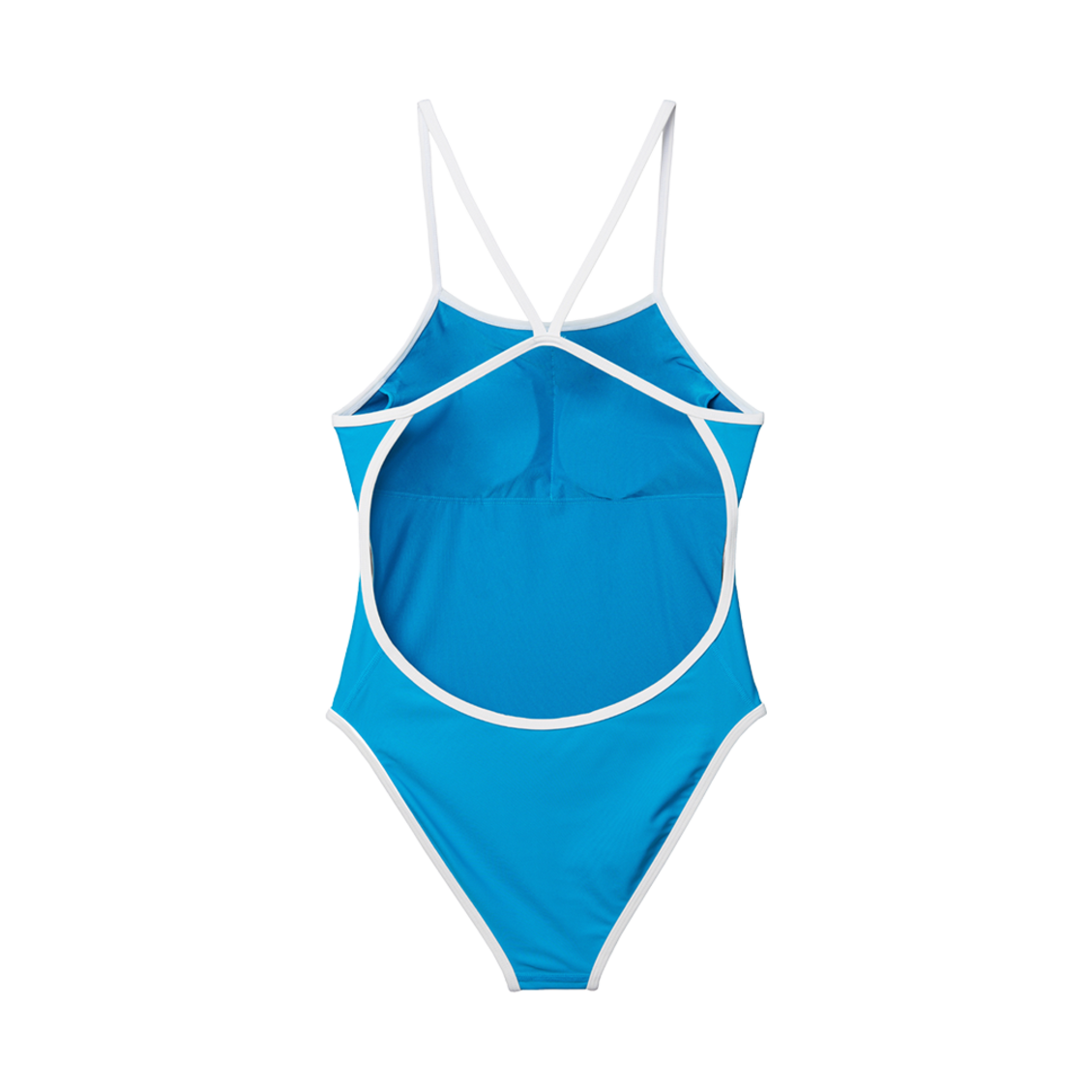 (W) 이미스 로고 브이백 스트랩 스윔수트 블루((W) Emis Logo V-Back Strap Swimsuit Blue) - 2