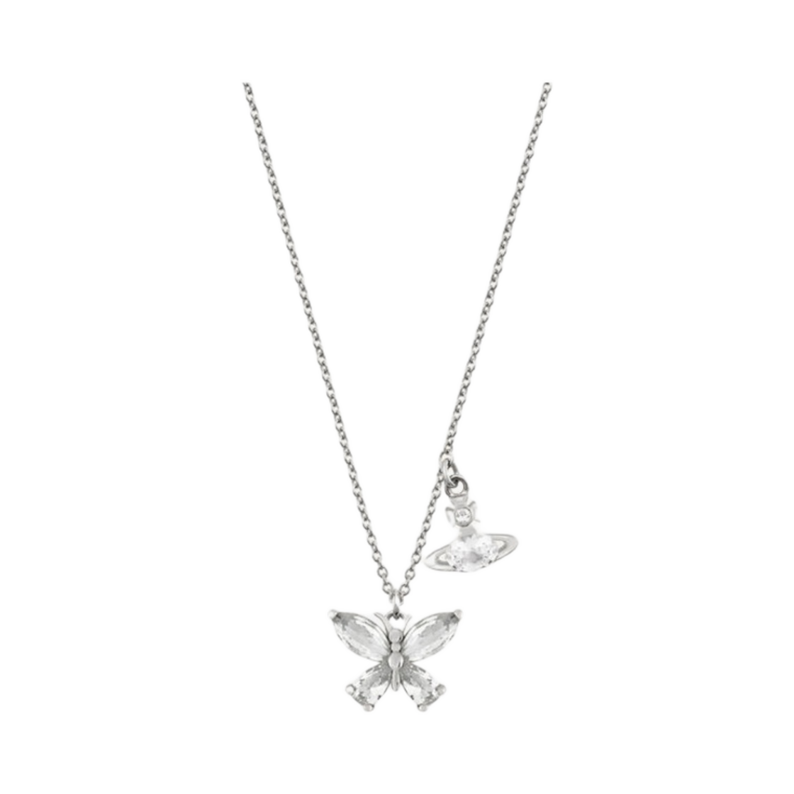 630203E7-02P102 Vivienne Westwood Elianne Pendant Platinum White CZ