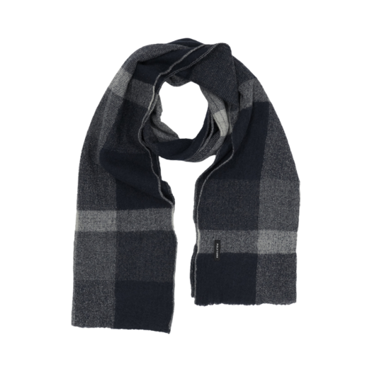 PL4EMU3701I0 Polyteru Milling Wool Muffler (Japanese Wool) Navy Check