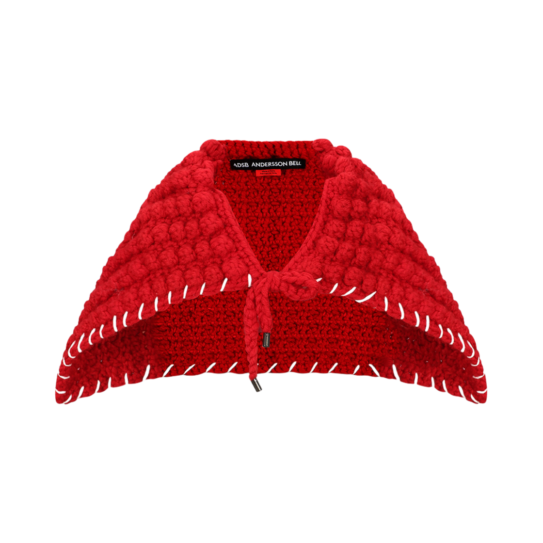 aaa428u(RED) ADSB Andersson Bell Unisex Chunky Wool Blend Hand Knitted Scarf Red