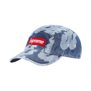 Supreme Flames Jacquard Denim Camp Cap Washed Indigo - 23SS