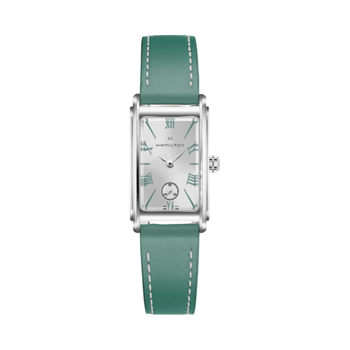 (W) 해밀턴 아메리칸 클래식 아드모아 쿼츠 스테인리스 스틸 카프 레더 그린((W) Hamilton American Classic Ardmore Quartz Stainless Steel Calf Leather Green) - 1
