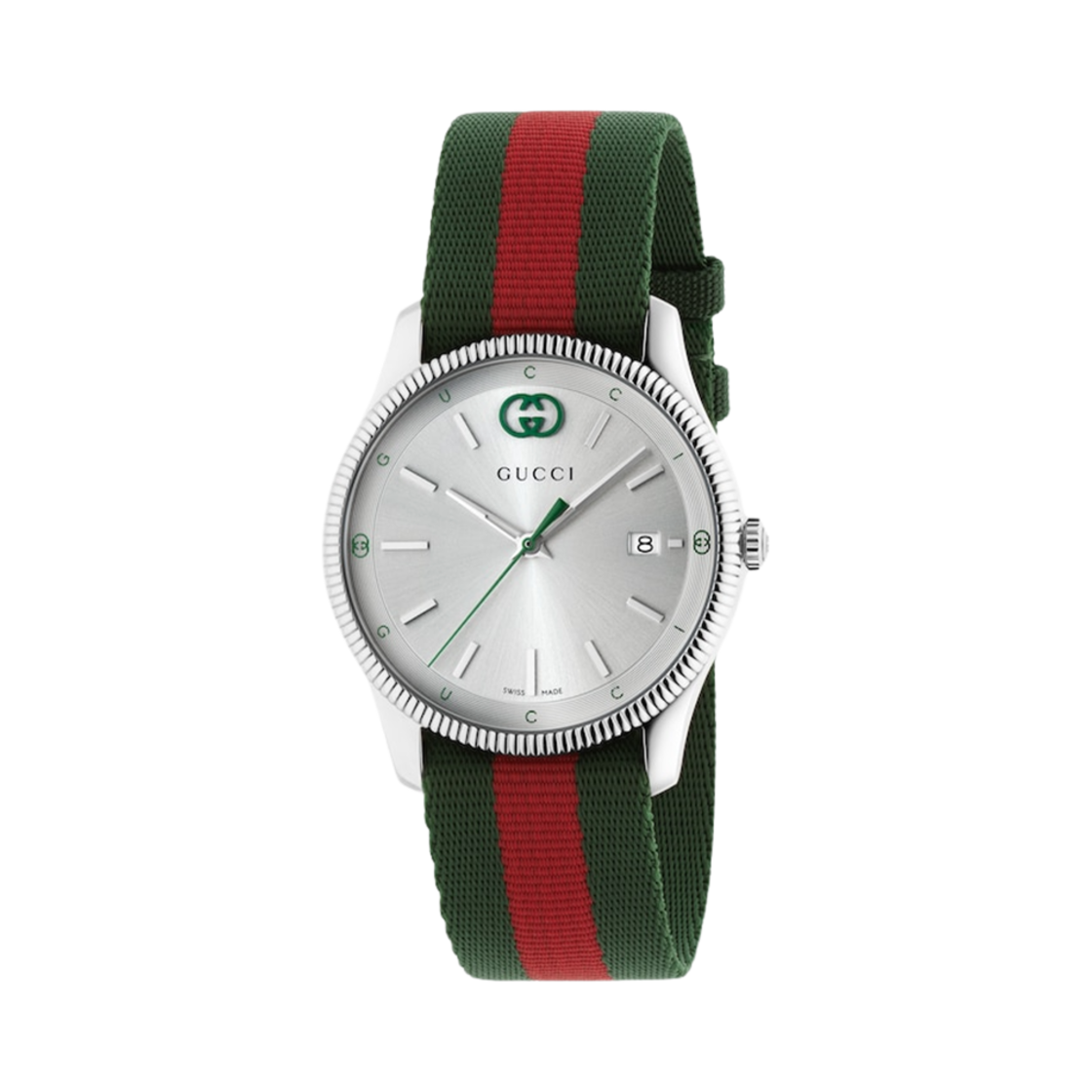구찌 G-타임리스 쿼츠 38mm 그린 레드 실버(Gucci G-Timeless Quartz 38mm Green Red Silver)