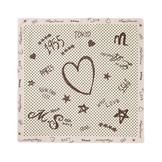 MW251-SC01-PB Margesherwood Marge Sketch Scarf Pink/Beige