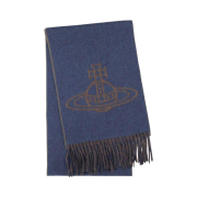 Vivienne Westwood Two Side Single Orb Muffler Blue