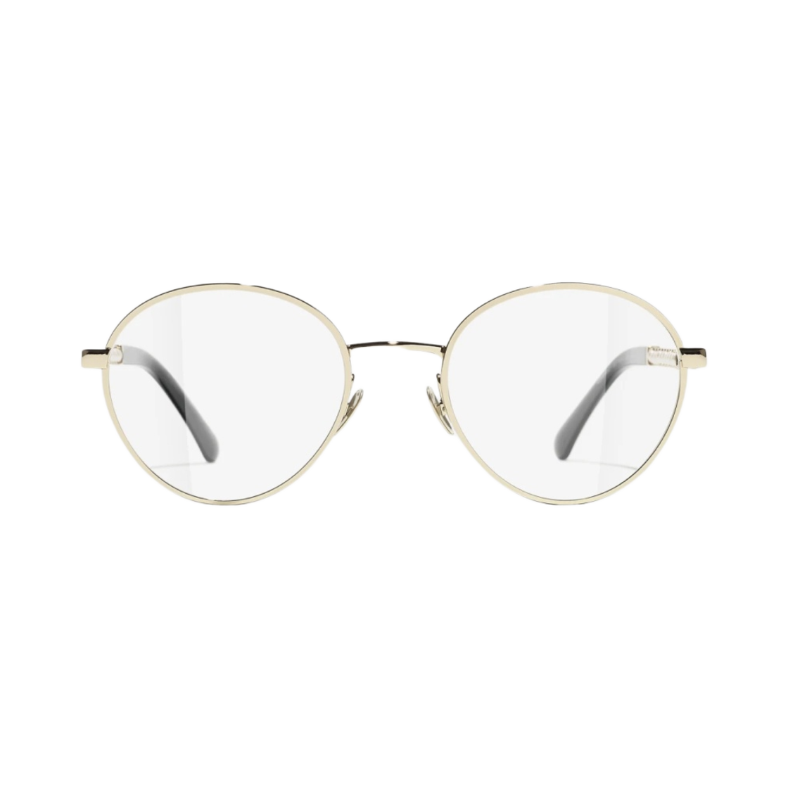 샤넬 프레임 메탈 글래스 펄 & 블랙 골드(Chanel Round Eyeglasses Metal Glass Pearls & Black Gold) - 1