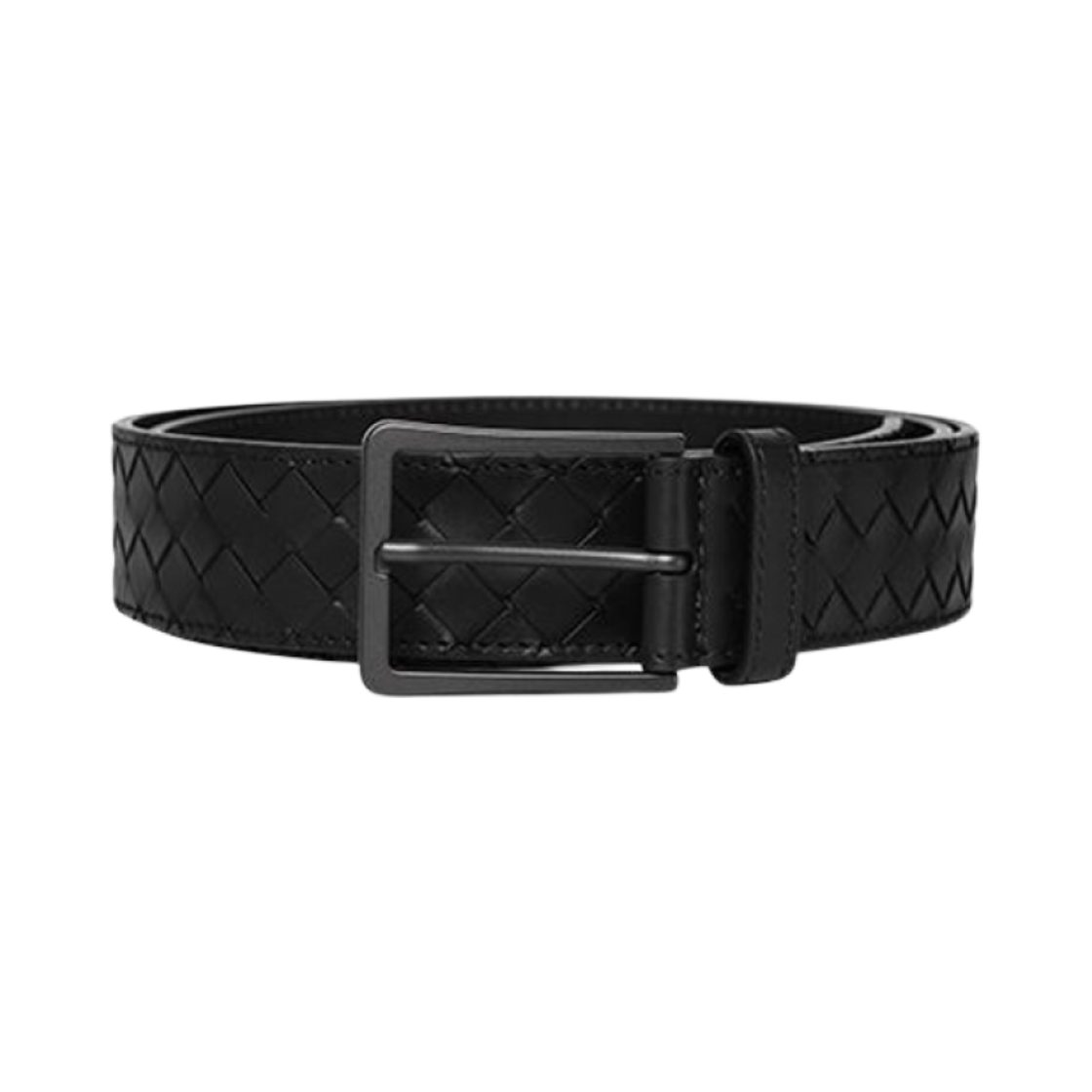 475599V47W01275 Bottega Veneta Intrecciato Leather Belt Black