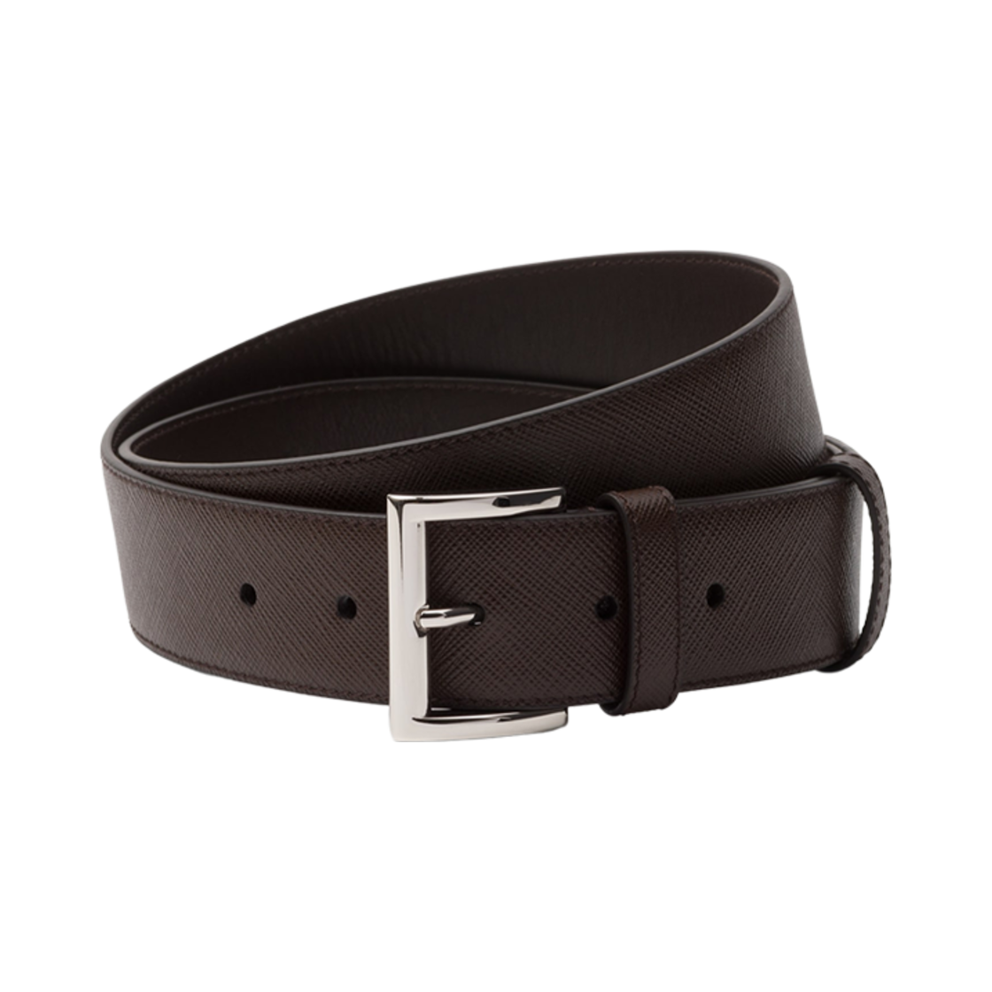 2CC545-053-F0201 Prada Saffiano Leather Belt Coffee