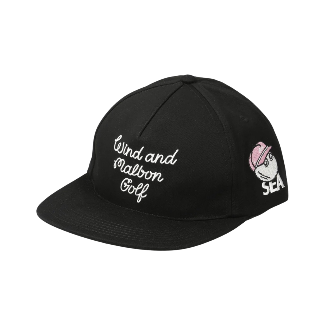 말본 골프 x 윈드 앤 씨 스냅백 햇 블랙(Malbon Golf x Wind and Sea Snapback Hat Black) - 1