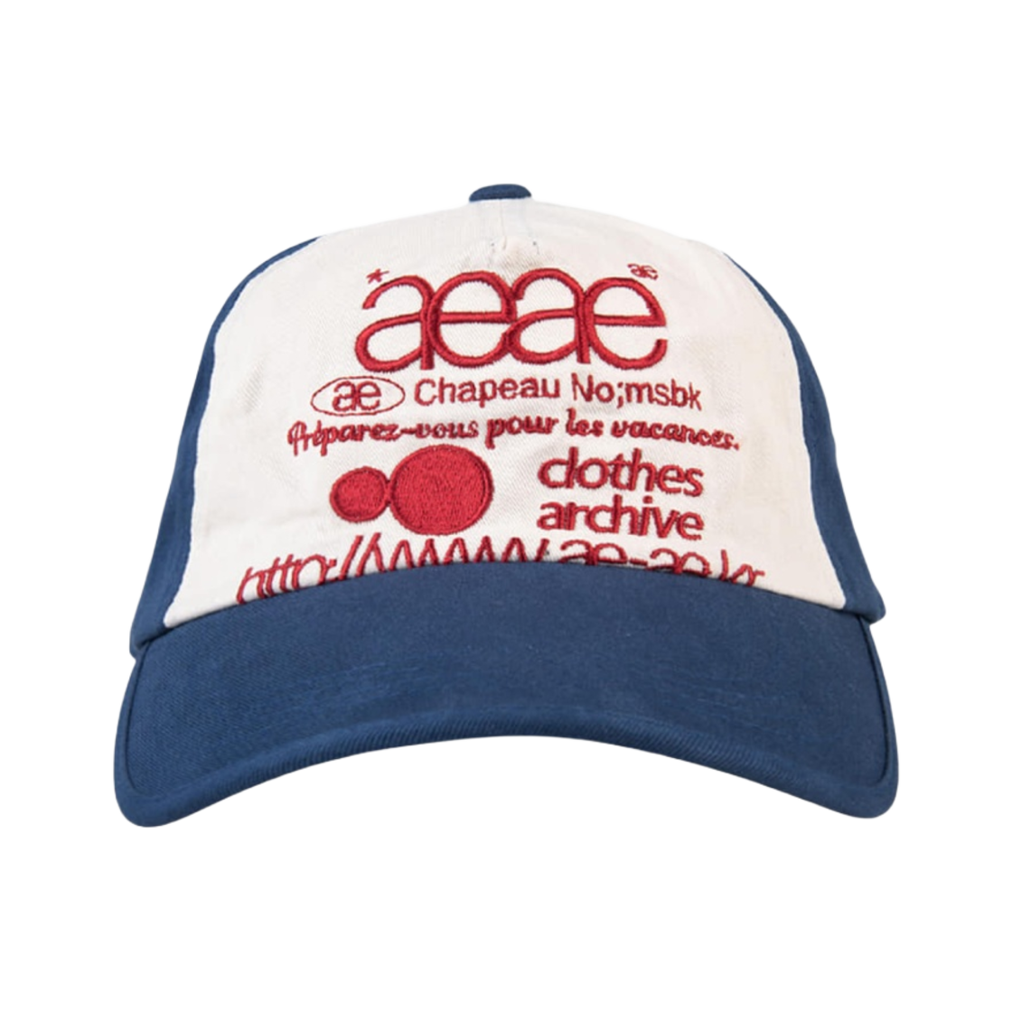 에이에이 웹 로고 5 패널 캡 블루 레드(Aeae Web Logo 5 Pannel Cap Blue Red)