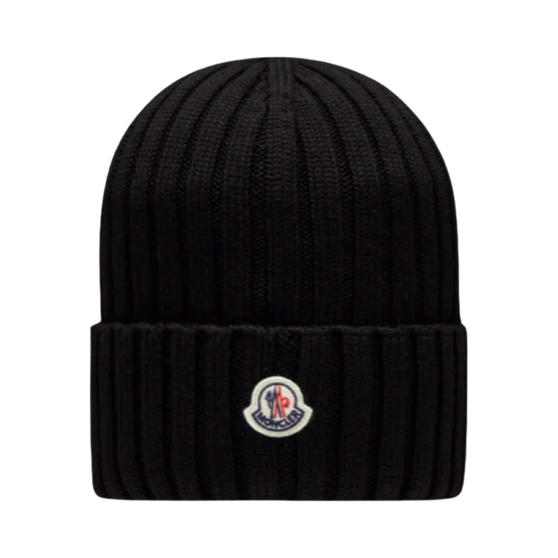 (W) 몽클레르 립드 니트 울 비니 블랙 - 23SS((W) Moncler Ribbed Knit Wool Beanie Black - 23SS)
