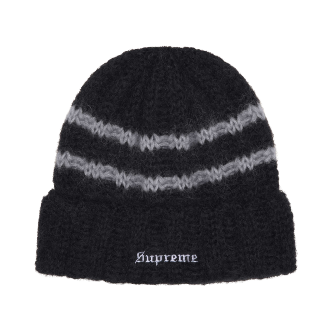 슈프림 브러쉬드 스트라이프 비니 블랙 - 24FW(Supreme Brushed Stripe Beanie Black - 24FW) - 1