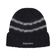 Supreme Brushed Stripe Beanie Black - 24FW