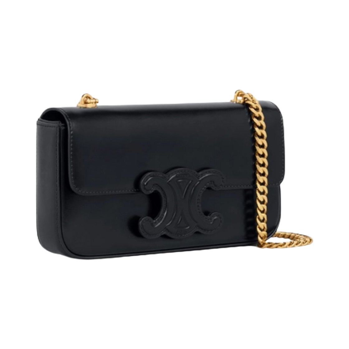 셀린느 샤이니 카프스킨 레더 트리옹프 체인 숄더백 블랙(Celine Chain Shoulder Bag Cuir Triomphe in Shiny Calfskin Black) - 2