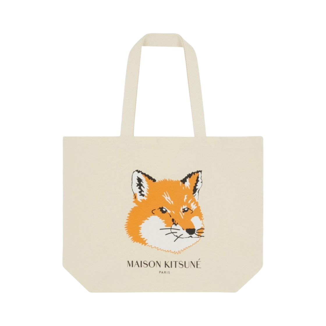 메종 키츠네 폭스 헤드 토트백 에크루(Maison Kitsune Fox Head Tote Bag Ecru)
