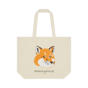 Maison Kitsune Fox Head Tote Bag Ecru