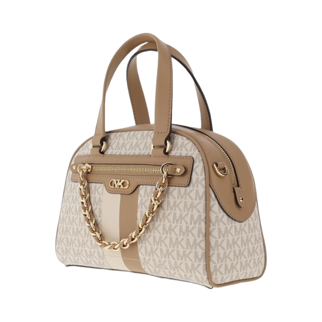 마이클 코어스 윌리엄스버그 스몰 로고 스트라이프 사첼 바닐라 콤보(Michael Kors Williamsburg Small Logo Stripe Satchel Vanilla Combo) - 3