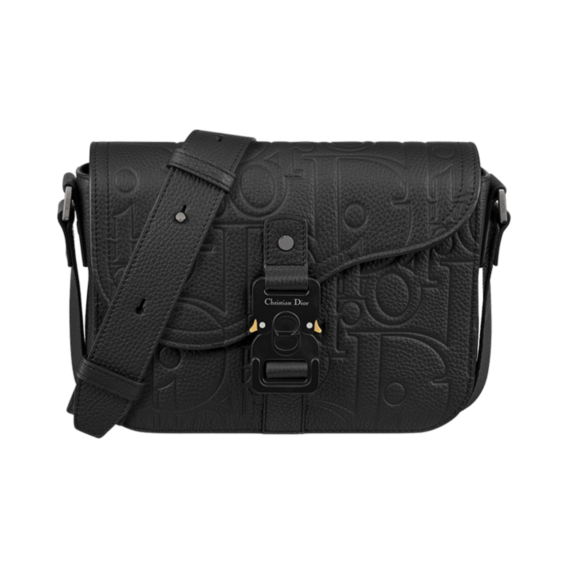 디올 스몰 새들 메신저백 플랩 디올 그래비티 레더 앤 그레인드 카프스킨 블랙(Dior Small Saddle Messenger Bag with Flap Dior Gravity Leather and Grained Calfskin Black) - 1