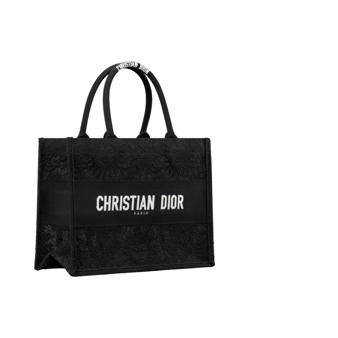 디올 미디움 북 토트 트왈 드 주이 쏠레이 마크라메 자수 블랙(Dior Medium Book Tote Toile de Jouy Soleil Macrame Embroidery Black) - 2