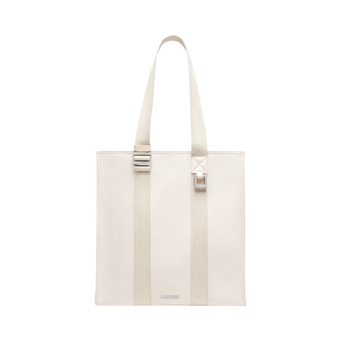 236BA305-3137-110 Jacquemus Le Cabas Cuerda Grosgrain Messenger Tote Off White
