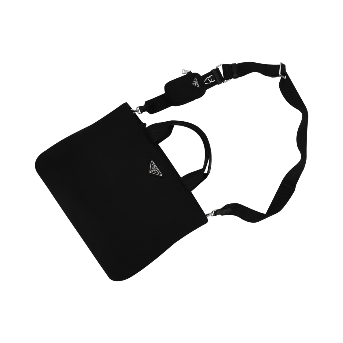 프라다 리나일론 트라이앵글 로고 토트백 블랙(Prada Re-Nylon Triangle Logo Tote Bag Black) - 3