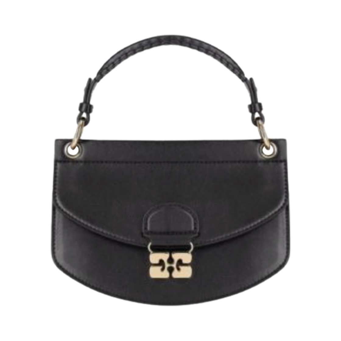 A6349-099 Ganni Apo G Top Handle Tote Bag Black