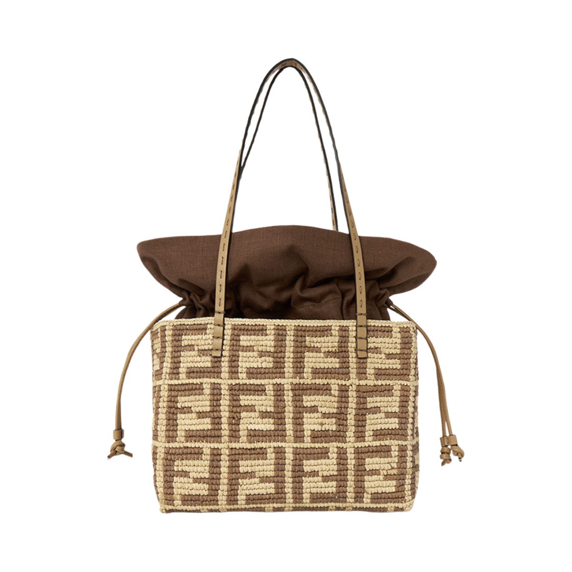 펜디 스몰 롤 라피아 쇼퍼백 베이지(Fendi Small Roll Raffia Shopper Bag Beige)