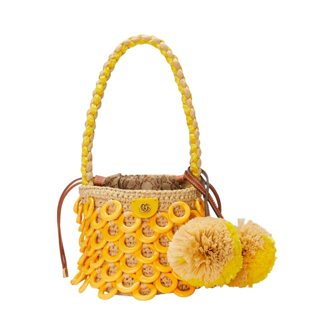 구찌 미니 탑 핸들 백 내츄럴 크로쉐 라피아(Gucci Mini Top Handle Bag Natural Crochet Raffia) - 1