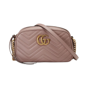Gucci GG Marmont Matelasse Small Chain Shoulder Bag Dusty Pink