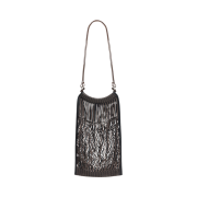 Lemaire Nylon Net Medium Filt Net Shopping Bag Chevron Marron Glace Black