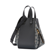 Loewe Small Hammock Bag in Anagram Jacquard and Calfskin Navy Black