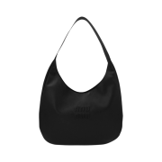Miu Miu Leather Large Hobo Bag Black