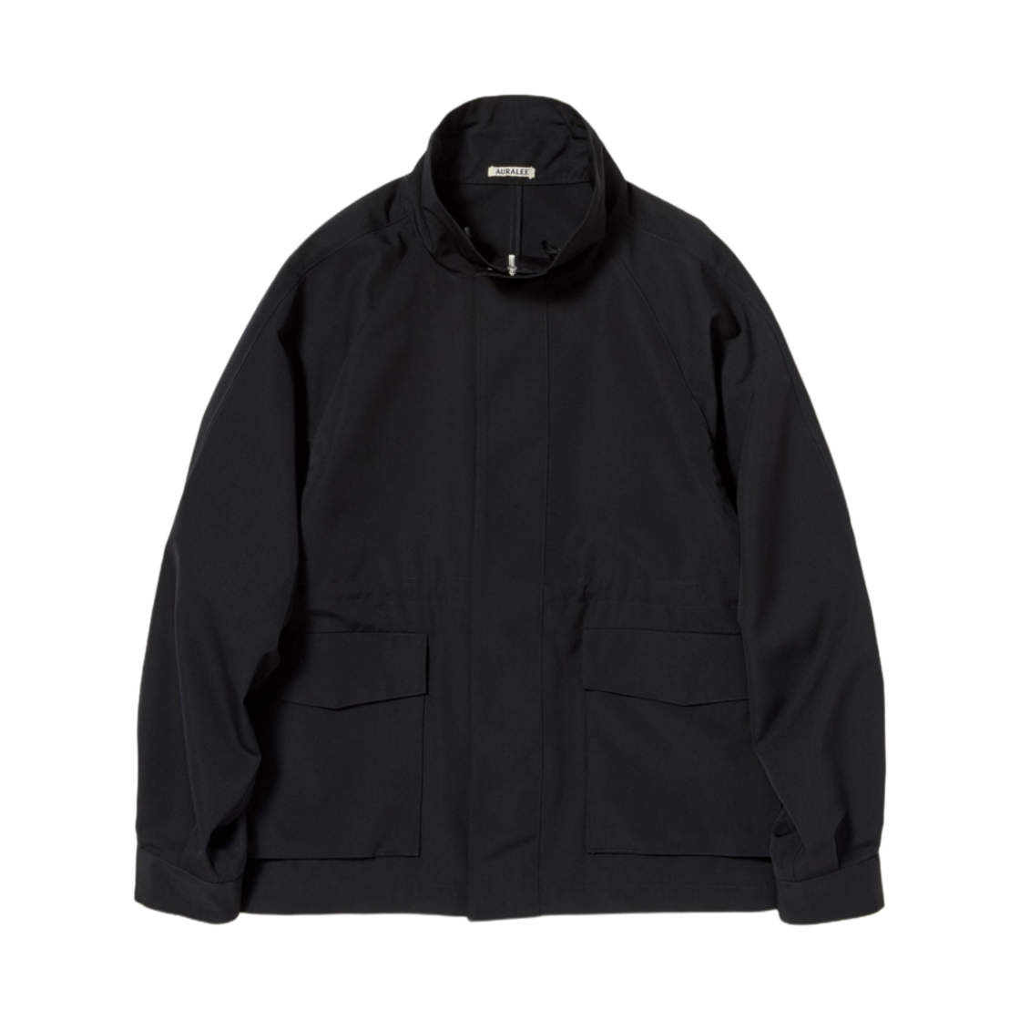 오라리 울 맥스 캔버스 하이 넥 집 블루종 블랙 - 25SS(Auralee Wool Max Canvas High Neck Zip Blouson Black - 25SS) - 1