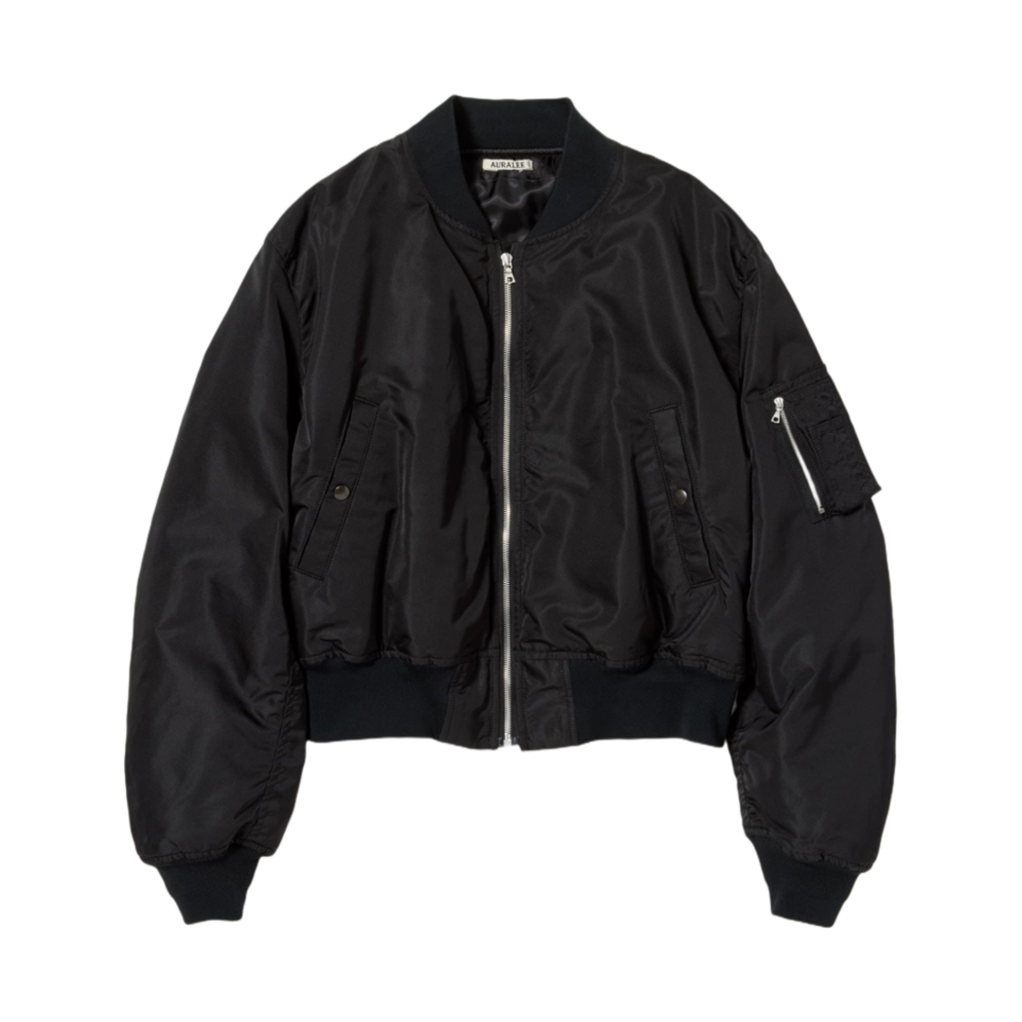 오라리 하이 덴시티 실크 트윌 플라이트 블루종 블랙 - 25SS(Auralee High Density Silk Twill Flight Blouson Black - 25SS)