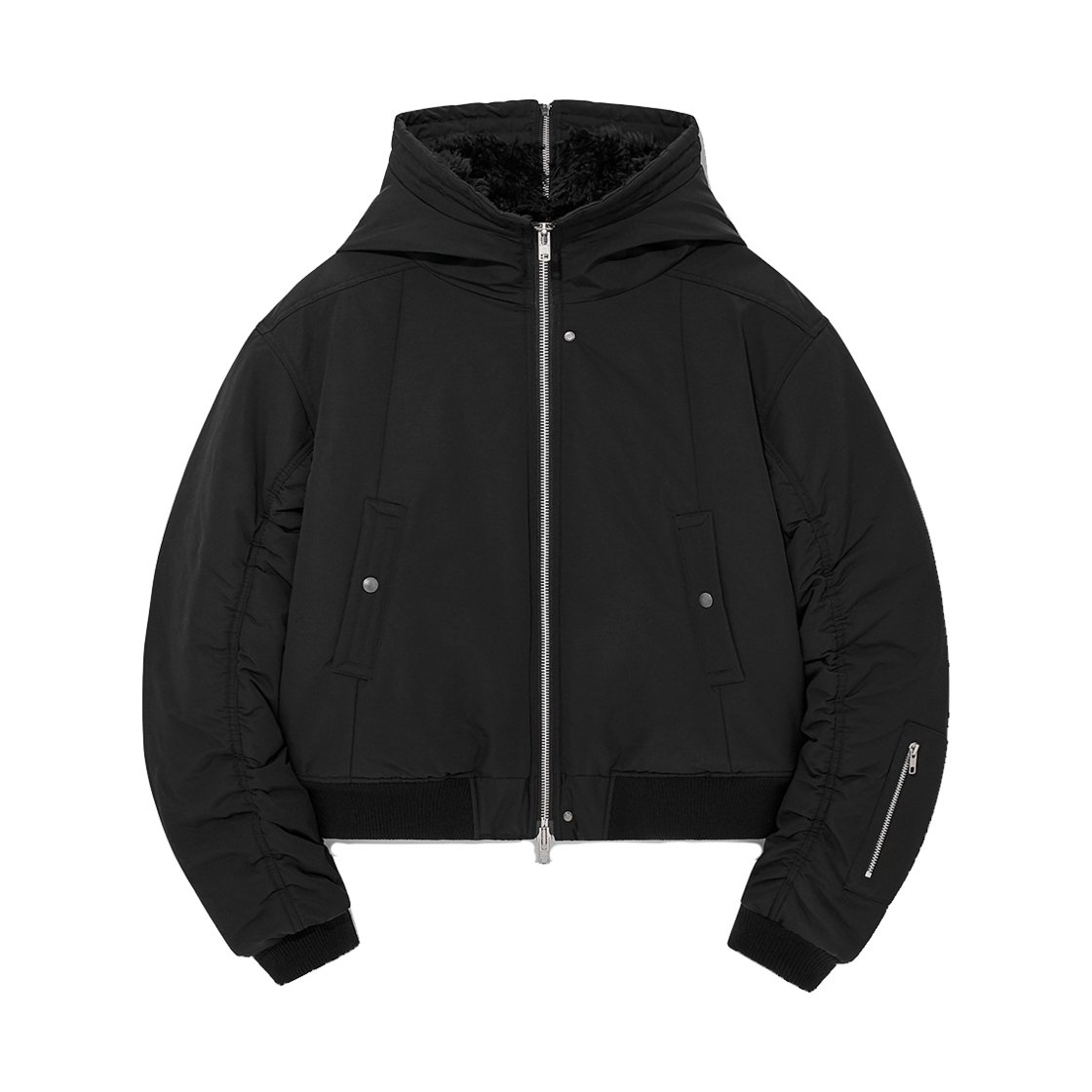 VJ420 Haleine Shearling Hooded N2B Padding Black (VJ420)