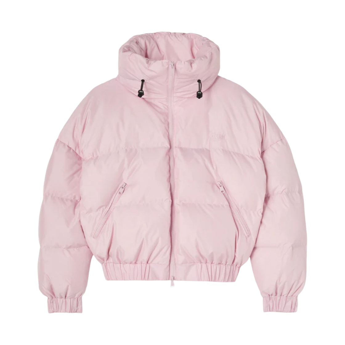 (W) 엠에스지엠 립스탑 나일론 크롭 다운 자켓 핑크((W) MSGM Ripstop Nylon Cropped Down Jacket Pink)