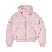 (W) MSGM Ripstop Nylon Cropped Down Jacket Pink