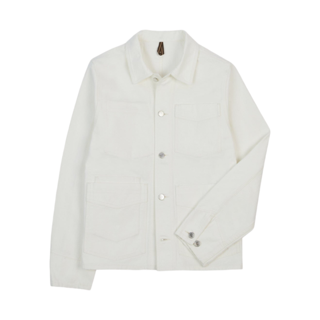 DR2A1B-24860-02-050 Drake's Cotton Canvas Work Jacket Ecru