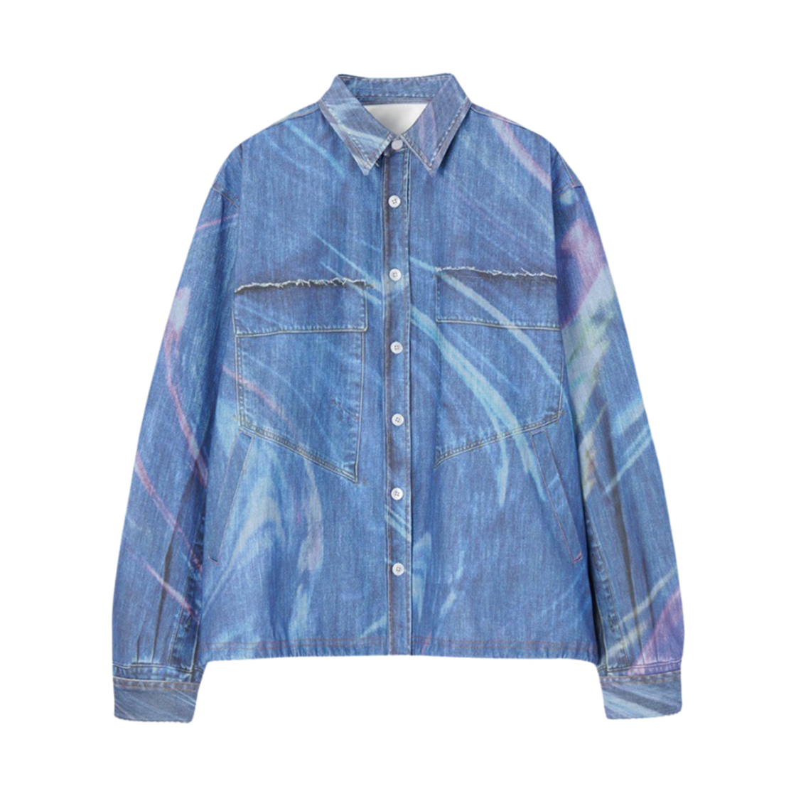 타이핑 미스테이크 디지털 워시드 트러커 셔츠 자켓 인디고 - 22FW(Typing Mistake Digital Washed Trucker Shirts Jacket Indigo - 22FW)