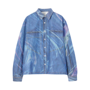 Typing Mistake Digital Washed Trucker Shirts Jacket Indigo - 22FW